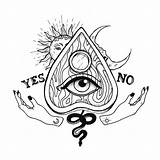 Tattoo Drawings Ouija Sketches Witch Drawing Designs Hand Tattoos Eye Wiccan Sketch Fiverr sketch template