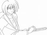 Kenshin Rurouni Lineart sketch template