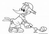 Woodpecker Woody Cartoon Golf sketch template