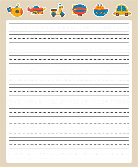 lined writing paper horizontal double lined writing paper  kids