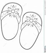 Slippers Coloring Drawing Pages Getdrawings Getcolorings Printable Illustration Color sketch template