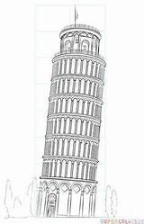Pisa Inclinada Turm Toren Kleurplaat Kolorowanka Leaning Draw Pizie Krzywa Minar Kleurplaten Italia Wieza Supercoloring Scheve Garis Persamaan Rumus Melewati sketch template