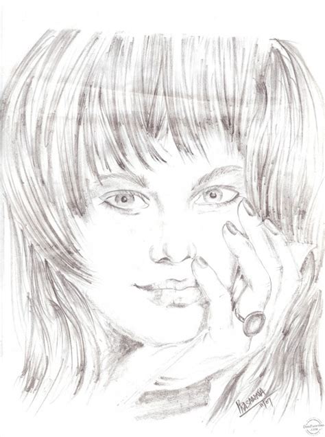 hot girl pencil sketch