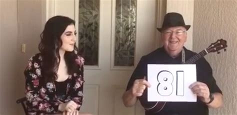 teenage girl joins grandpa for a touching rendition of a well known song