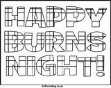 Burns Night Colouring Happy sketch template