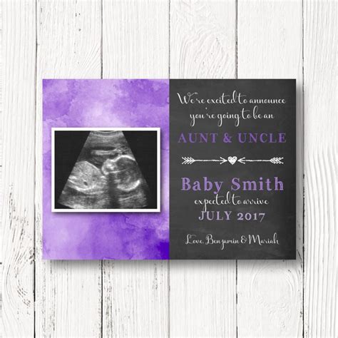 Pregnancy Announcement Card Pregnancy Reveal To Aunt And Etsy Free