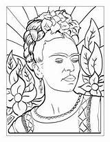 Frida Kahlo Coloring Pages Printable Rivera Diego Kids Getdrawings Getcolorings Color Self Portraits Portrait History Mexican Artists sketch template