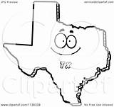 Texas State Cartoon Character Happy Clipart Outlined Coloring Thoman Cory Vector Mad 2021 Clipartof sketch template