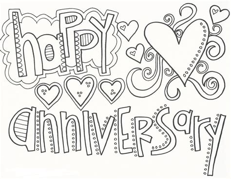 anniversary coloring pages gallery printable anniversary cards
