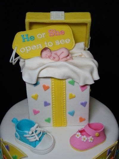 Gender Reveal Cake And Cupcake Tower By Whitecrafty On