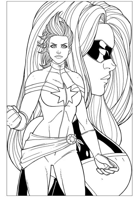 captain marvel captain marvel kids coloring pages