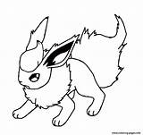 Eevee Pokemon Coloring Flareon Pages Printable Print Color sketch template