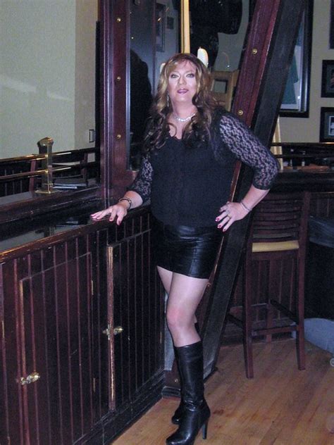 A Leather Mini Skirt And Boots At The Hard Rock Cafe In Houston Texas