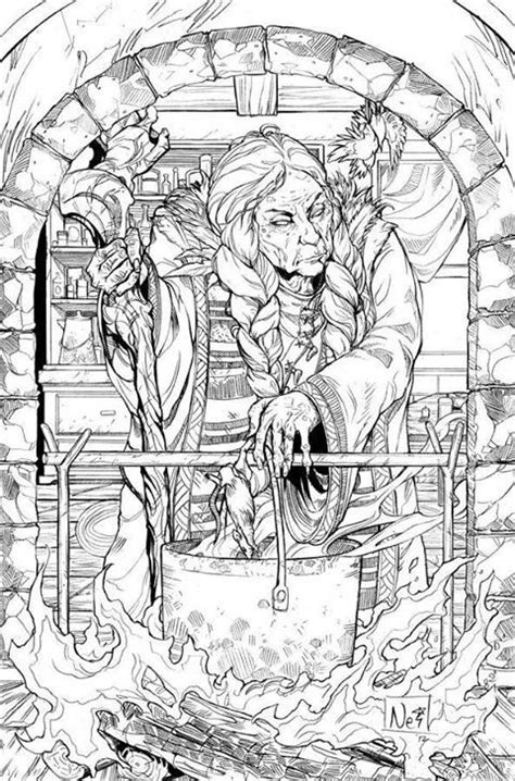 witches brew fantasy myth mythical mystical legend coloring pages colouring adult detailed
