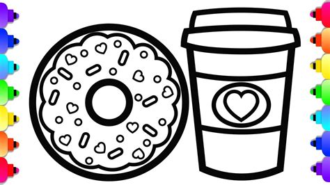 donut coloring page easy    svg file