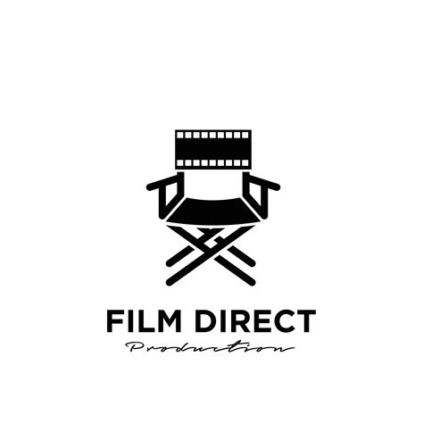 director studio  video cinema film production logo design vector icon illustration