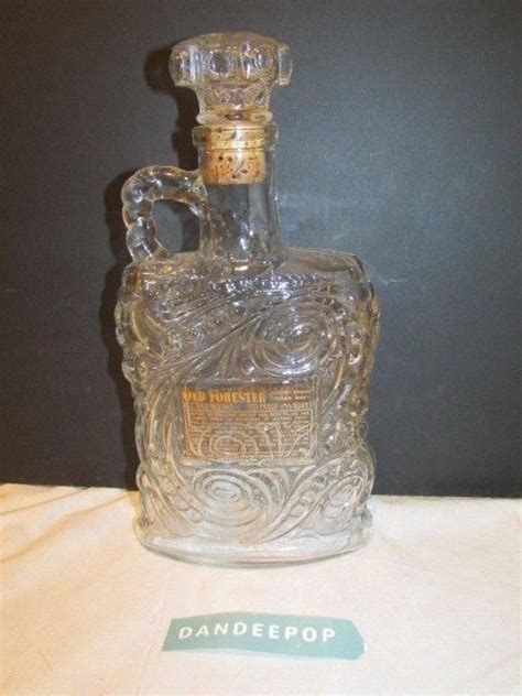 Vintage Old Forester Empty Glass Cork Top Bottle Kentucky