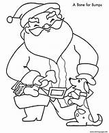 Coloring Santa Christmas Pages Dog Bone Bumps Gives Printable Sheets Kids Color Brings Children Library Clipart Honkingdonkey sketch template