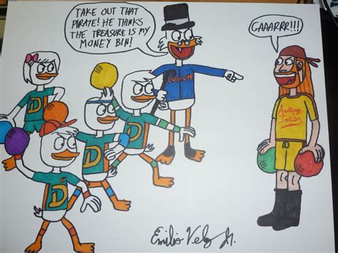 emilio velez jr on twitter ducktales vs stevethepirate dodgeball disney artwork