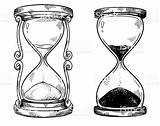 Hourglass Hourglasses Dibujo Relojes Jaars Reeks Sanduhr Lápiz sketch template