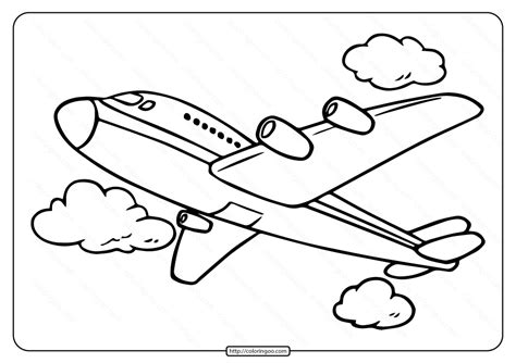 printable cute airplane  coloring page