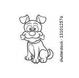 Cartoon Dog Coloring Book Vector Illustration Stock Wagging Drawn Tail Hand Happy Shutterstock sketch template