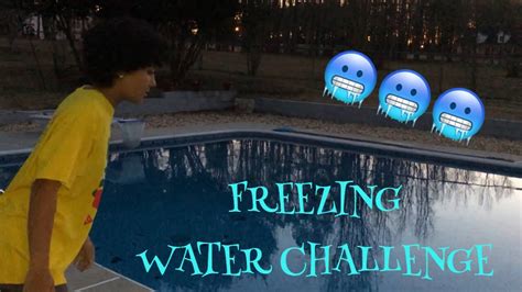 jumping  freezing cold pool challenge youtube