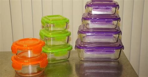 Glass Container Set 18 Pieces 9 Glass Containers 9 Plastic Lids By