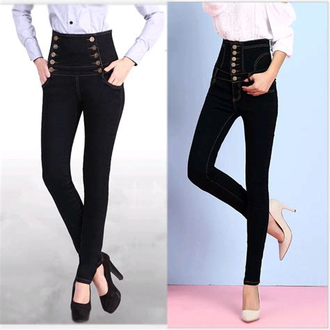 S 6xl Big Size High Waist Black Jeans Women Fashion Big Jeans Female