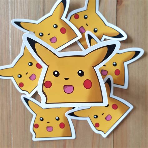 Surprised Pikachu Meme Vinyl Sticker Pokemon Funny Decal Reaction Etsy