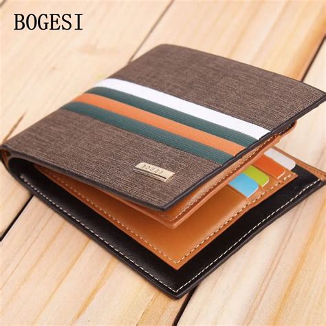 bogesi  letter mens wallet designer men wallets famous brand purse  card pocket brown