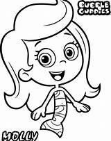 Bubble Guppies Coloring Molly Pages Kids Print Color Printable Gif Girl Cartoon sketch template