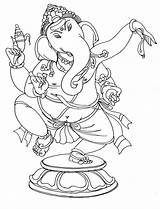 Ganesh Ganesha Drawing Outline Lord Coloring Colouring Pages Print Drawings Loving Indian Pencil Easy Dance Sketch Party Sari Tattoo Elephant sketch template