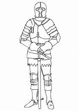 Coloring Armor Knight Large sketch template