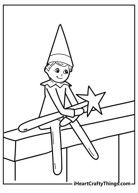 printable elf  shelf coloring pages