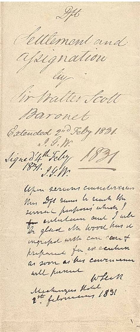 Scott Sir Walter 1771 1832 Manuscript With Autograph