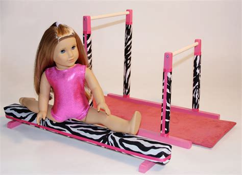 gymnastics set balance beam uneven bars   doll american
