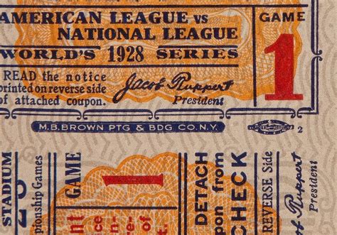 york yankees  print game ticket vintage baseball etsy