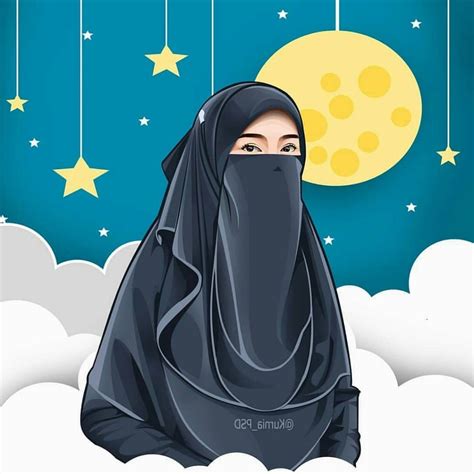 Inspirasi Muslimah Kartun Bercadar Mndw 43 Gambar Kartun Muslimah