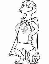 Meerkat Coloring Superhero Categories Pages sketch template