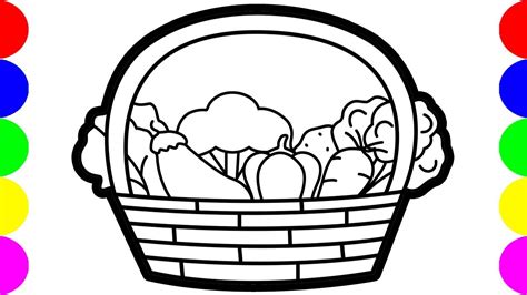 vegetable basket coloring pages vegetable coloring pages