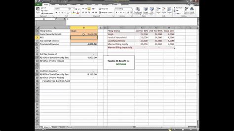 taxable social security benefits calculation inclusion  ss benefit