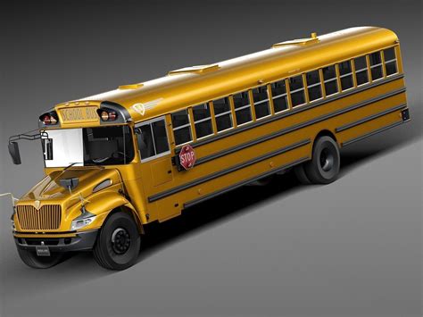 hq lowpoly ic ce series schoolbus  cgtrader