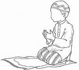 Coloring Islamic Muslim Kids Prayer Clipart Pages Praying Boy Islam Boys Rug Ramadan Namaz Cliparts Pray Children Pic Drawing Colour sketch template
