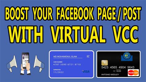 boost  facebook pagepost  vcc virtual credit card
