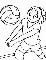 Volleyball Coloring Pages Printable Kids Ball Playing Volleybal Sport Print sketch template