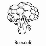 Broccoli Coloring Pages Getdrawings Vegetables Fruits Getcolorings sketch template