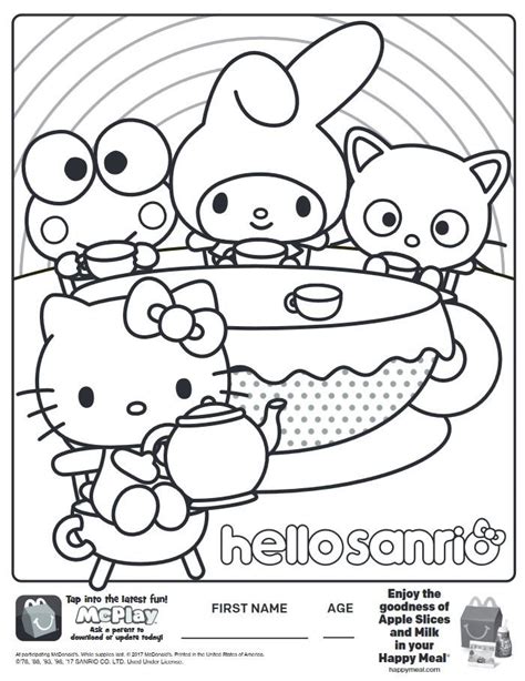 kitty  friends coloring pages