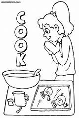 Coloring Cooking Cook Pages Clipart Library Popular sketch template