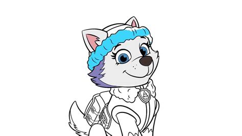 draw paw patrol everest coloring pages kids learn drawing
